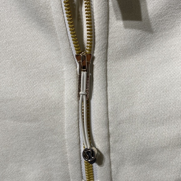 Lululemon Scuba Oversized Half Zip Hoodie BONE Gold Zip and Logo - Picture 5 of 7